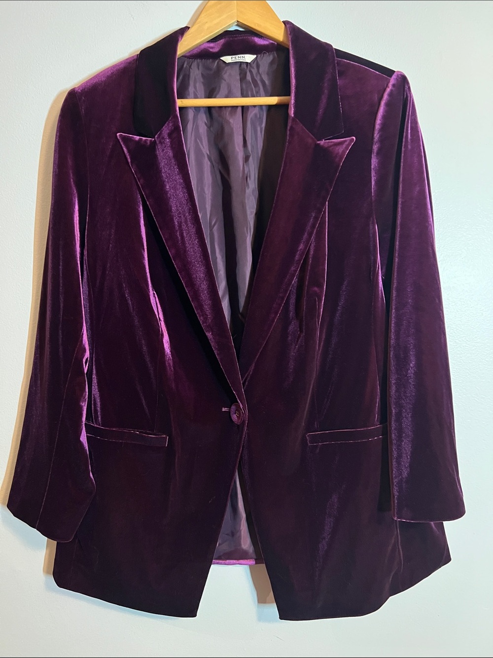 Penningtons Velvet Blazer Jacket - Plum Purple size 18